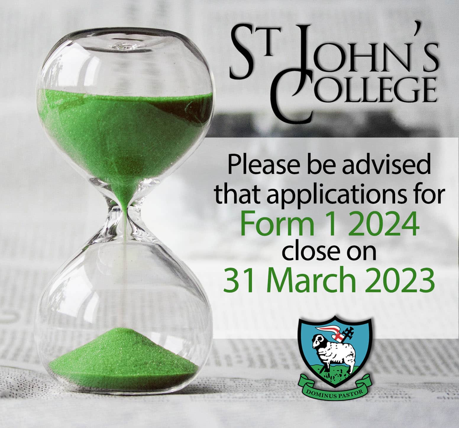 College | Form 1 2024 Applications Deadline - St John's Educational Trust
